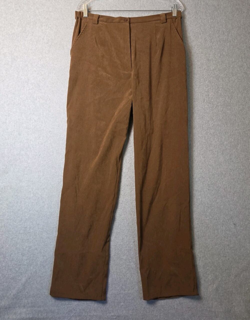 Coldwater Creek Brown Suede High Rise Stretch Waist Trousers Pants Women's 16